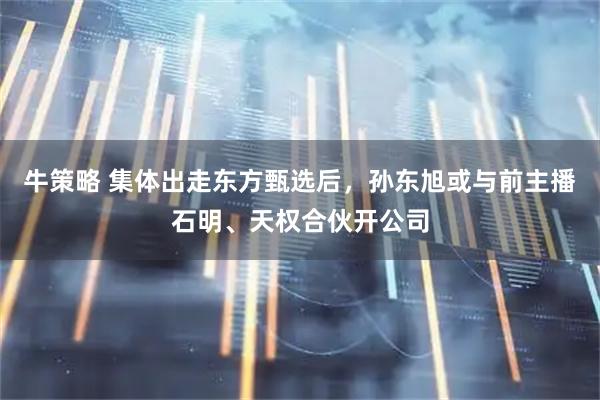 牛策略 集体出走东方甄选后，孙东旭或与前主播石明、天权合伙开公司