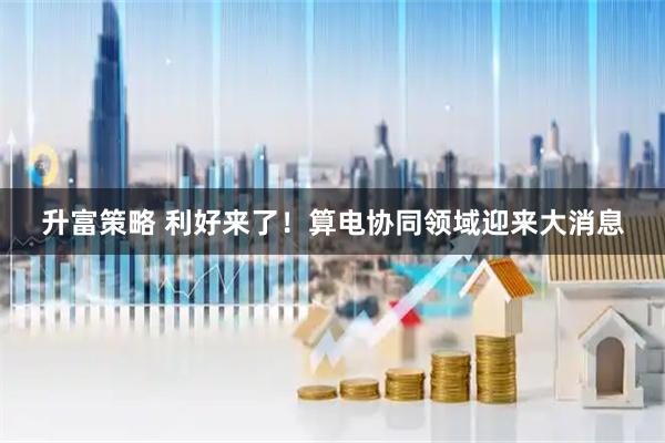 升富策略 利好来了！算电协同领域迎来大消息