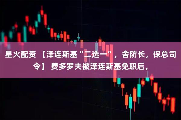 星火配资 【泽连斯基“二选一”，舍防长，保总司令】 费多罗夫被泽连斯基免职后，